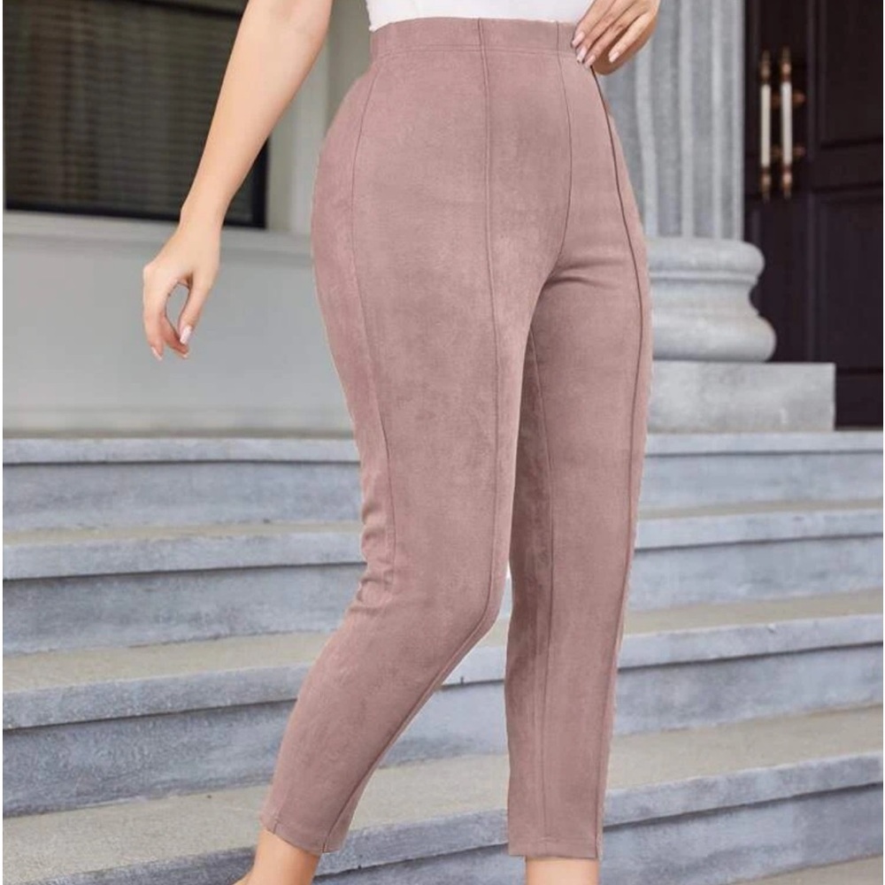 PLUS SIZE High Waist Faux Suede Pants *NEVER WORN*